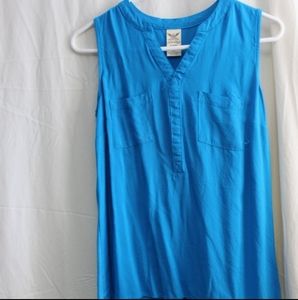 🚨 Sleeveless Top Size S Faded Glory Turquoise